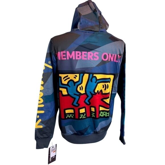 NWT Members Only Keith Haring Foundation Pullover Hoodie Unisex Color ART S - Picture 1 of 13